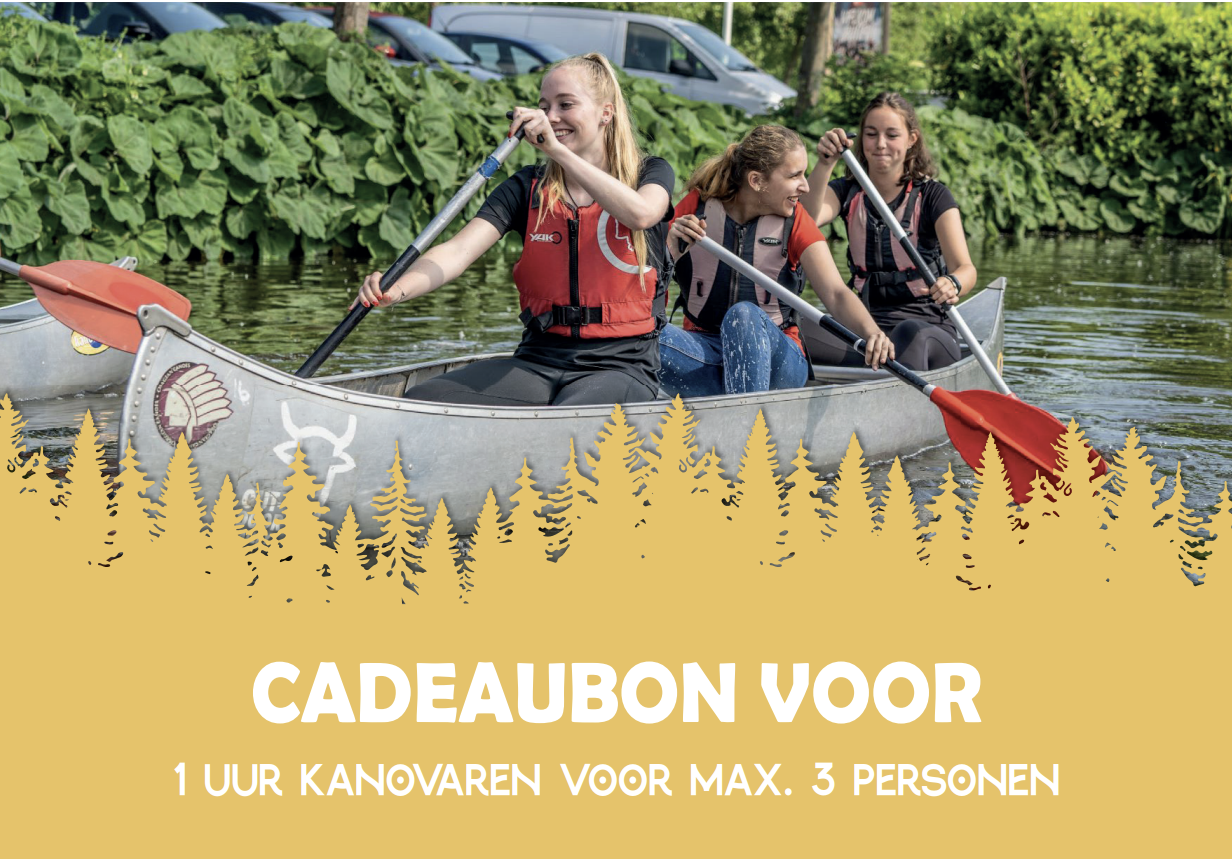3 personen voucher voor 1 uur kanovaren